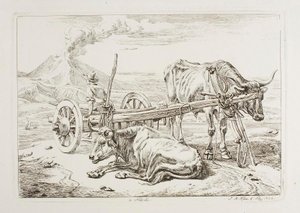 I Neapel (oxar och en kärra i Neapel) av Johann Adam Klein