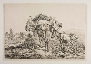 Lastad mula i Campagnan av Johann Adam Klein