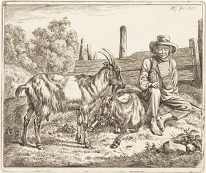 Herdepojke med två getter av Johann Adam Klein