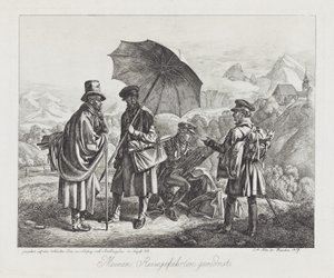 The Artists on their Journey, pub. 1819 av Johann Adam Klein