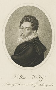 Porträtt av Pius Alexander Wolff 1782-1828, ca 1820. av Johann Adolf Rossmaesler