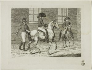 Ridskola och hästar av Johann Adolph Darnstedt