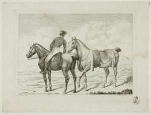 Ridskola och hästar av Johann Adolph Darnstedt