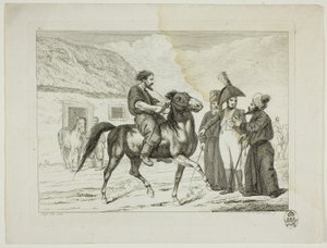 Ridskola och hästar av Johann Adolph Darnstedt