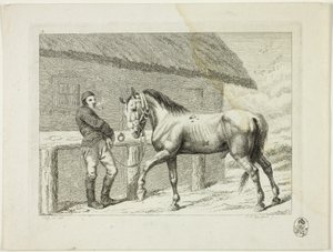 Ridskola och hästar av Johann Adolph Darnstedt