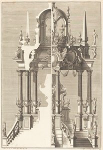 Katafalk av Johann Andreas Pfeffel I after Giuseppe Galli Bibiena