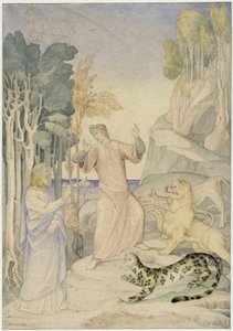 Dante och Vergilius inför de tre vilda djuren vid helvetets ingång av Johann Anton Ramboux