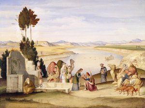 Rebecka och Eliezer vid brunnen av Johann Anton Ramboux