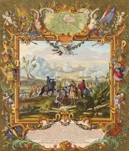 Erövring av fästningen Audenarde av de allierade trupperna 1708, tidigt 1700-tal.