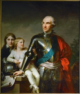 Le Comte Stanislas Felix Potocki och hans två söner Felix-Georg och Stanislas... av Johann Baptist Edler von Lampi