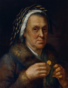 Gammal kvinna med en dukat av Johann Baptist Höchle