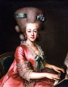 Porträtt av en cembalospelande dam, 1700-talets sista fjärdedel (Olja på duk)