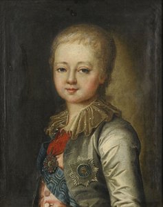 Porträtt av storhertig Alexander Pavlovich Alexander I som barn