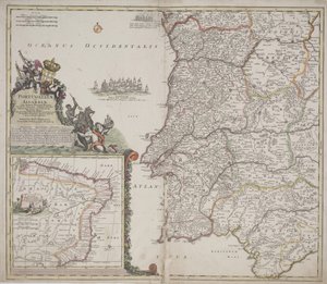 Portugal och Algarve (Portugallia et Algarbiae), c.1704 (handfärgad etsning)