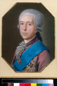 Porträtt av greve Mikhail Mikhailovich Golitsyn (1731-1806) - Teckning av Johann Bardou (1745-1788)