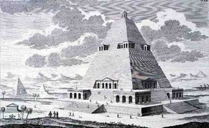 En pyramid utanför Thebe, Egypten, från "Design of a Historic Architecture"