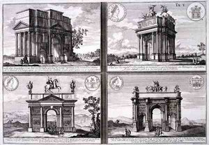 Catulus och Marius triumfbåge i Orange, Domitianus båge, Drusus båge och Septimus Severus båge, från 