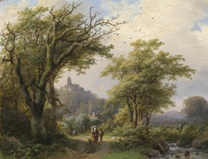 Vandrare vid bäcken av Johann Bernhard Klombeck