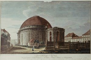 St. Hedwig, katedralen, Berlin (handfärgad gravyr) av Johann Carl Wilhelm Rosenberg