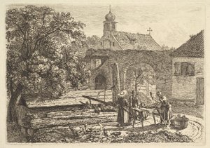 Tvätterska vid en artesisk brunn, 1817. av Johann Christian Erhard