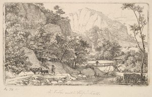 Bonde med ko och kalv, i Unterberg nära Berchtesgaden, 1818. av Johann Christian Erhard