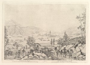 Landsbygdslandskap, Radstadt am Tauren, tidigt 1800-tal. av Johann Christian Erhard