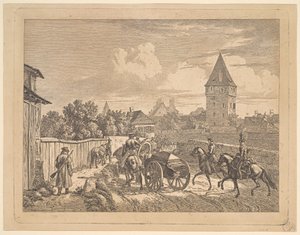 Ryska lanserare som eskorterar regementet Cassonne, 1816.