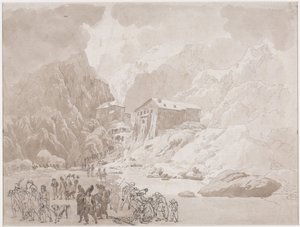Passage av soldater på St Bernard av Johann Christian Ernst Müller
