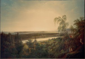 Elbe landskap med utsikt över Dresden
