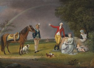 Porträtt av prins Alexander Michaylovich Belosselsky-Belozersky 1752-1809 och hans familj