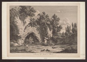 Vy över teatern i Albano (Herde med får bland ruiner) av Johann Christian Reinhart