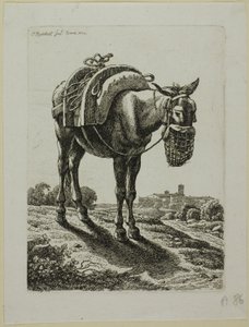 Feeding Mule - Front, från The Second Succession of Thieves av Johann Christian Reinhart