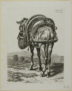 Feeding Mule - Rear, från Die Zweite Thier Folge av Johann Christian Reinhart