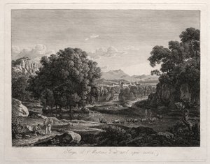 Heroic Landscape: Cattle Crossing the River, 1795. av Johann Christian Reinhart
