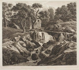 Landskap med kvarnhjul av Johann Christian Reinhart