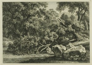 Landskap med panorering som spelar en flöjt av Johann Christian Reinhart