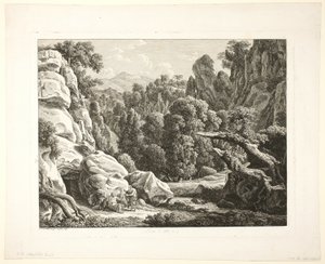 Landskap med Kristi frestelse av Johann Christian Reinhart