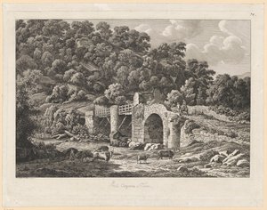 Landskap - Ponte Aquoreo i Tivoli av Johann Christian Reinhart