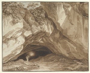 Klipplandskap med jägare av Johann Christian Reinhart