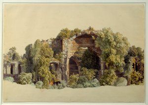 Ruinerna av Villa Anchiana i Tivoli. Teckning av Johann Christian Reinhart (1761-1847)