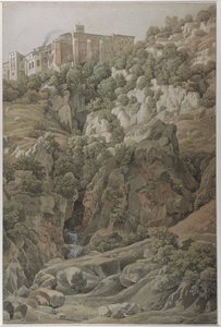 Benediktinerklostret Santa Scholastica nära Subiaco i Sabinbergen, 1797.