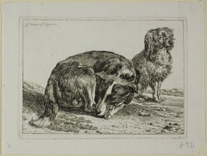 Two Dogs Resting, från Die Zweite Thierfolge av Johann Christian Reinhart