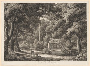 I Villa Borgheses trädgårdar av Johann Christian Reinhart