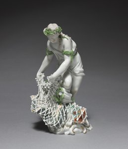 Fiskare, tillverkare Ludwigsburg Porslinsfabrik, Tyskland, ca 1765 (porslin med emalj och förgylld dekor) av Johann Christian Wilhelm Beyer