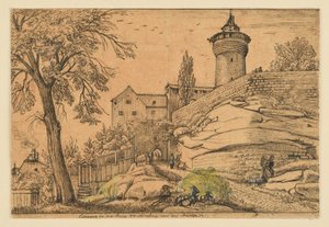 Ingången till borgen i Nürnberg från stadssidan av Johann Christoph Erhard