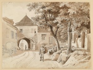 Den gamla pelaren i Oberdöbling intill Westerhausers hus av Johann Christoph Erhard