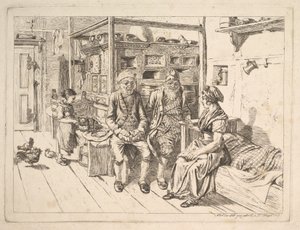 Den judiska familjen kring kaminen av Johann Christoph Erhard