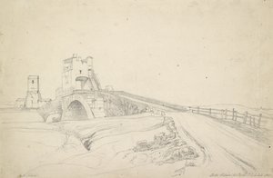Ponte Salario nära Rom, 1821 (grafit på benvitt papper)