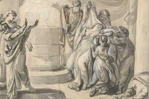 An Antique Sacrificial Scene, tergo: Sketch of a Group of People, 1779 .