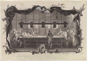 Mina damer och herrar som spelar biljard av Johann Esaias Nilson